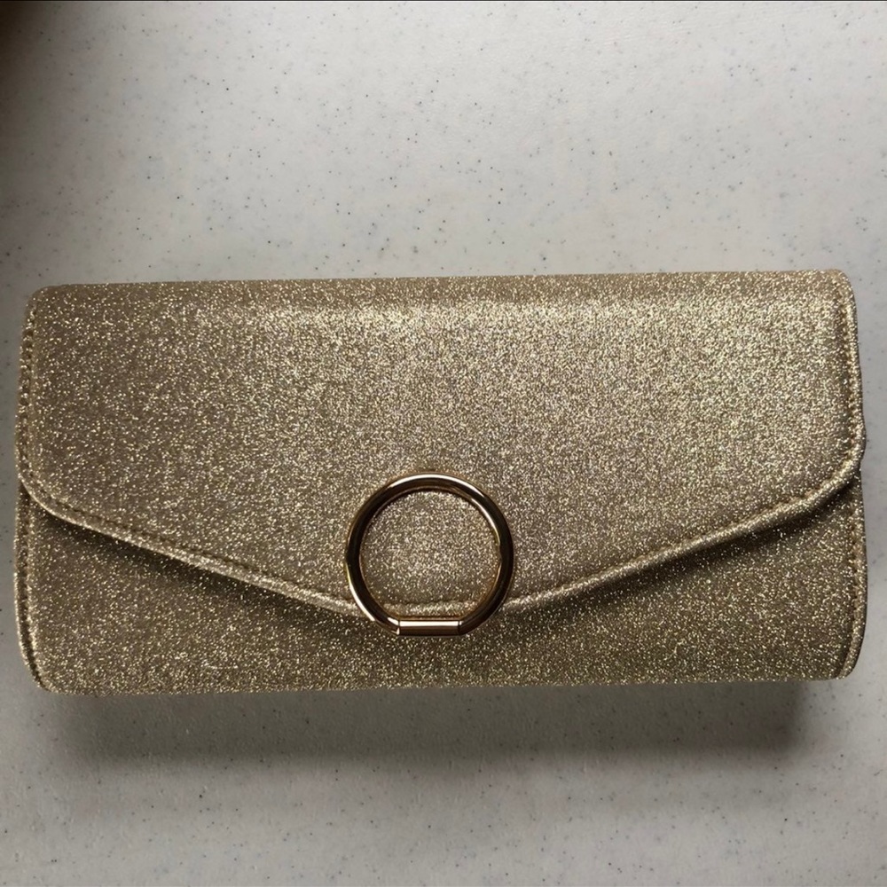 Champagne Gold Glitter Clutch